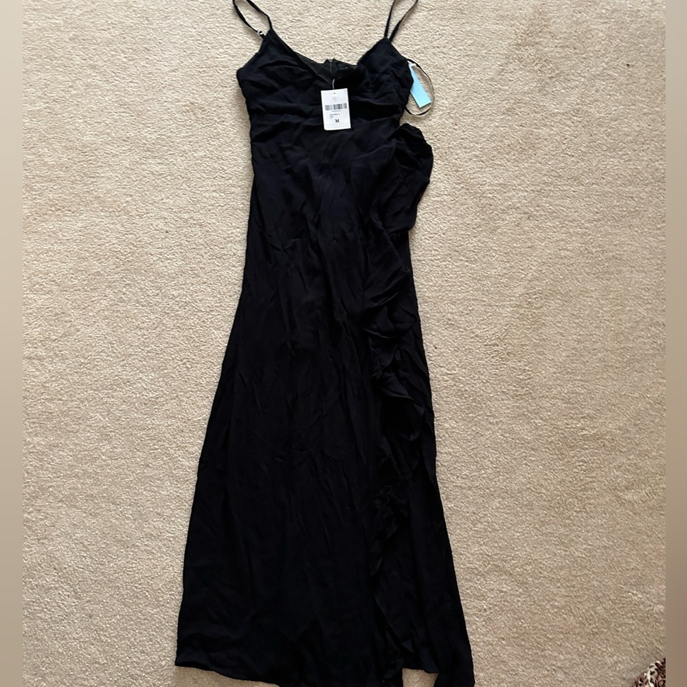 Ruffle front maxi dress